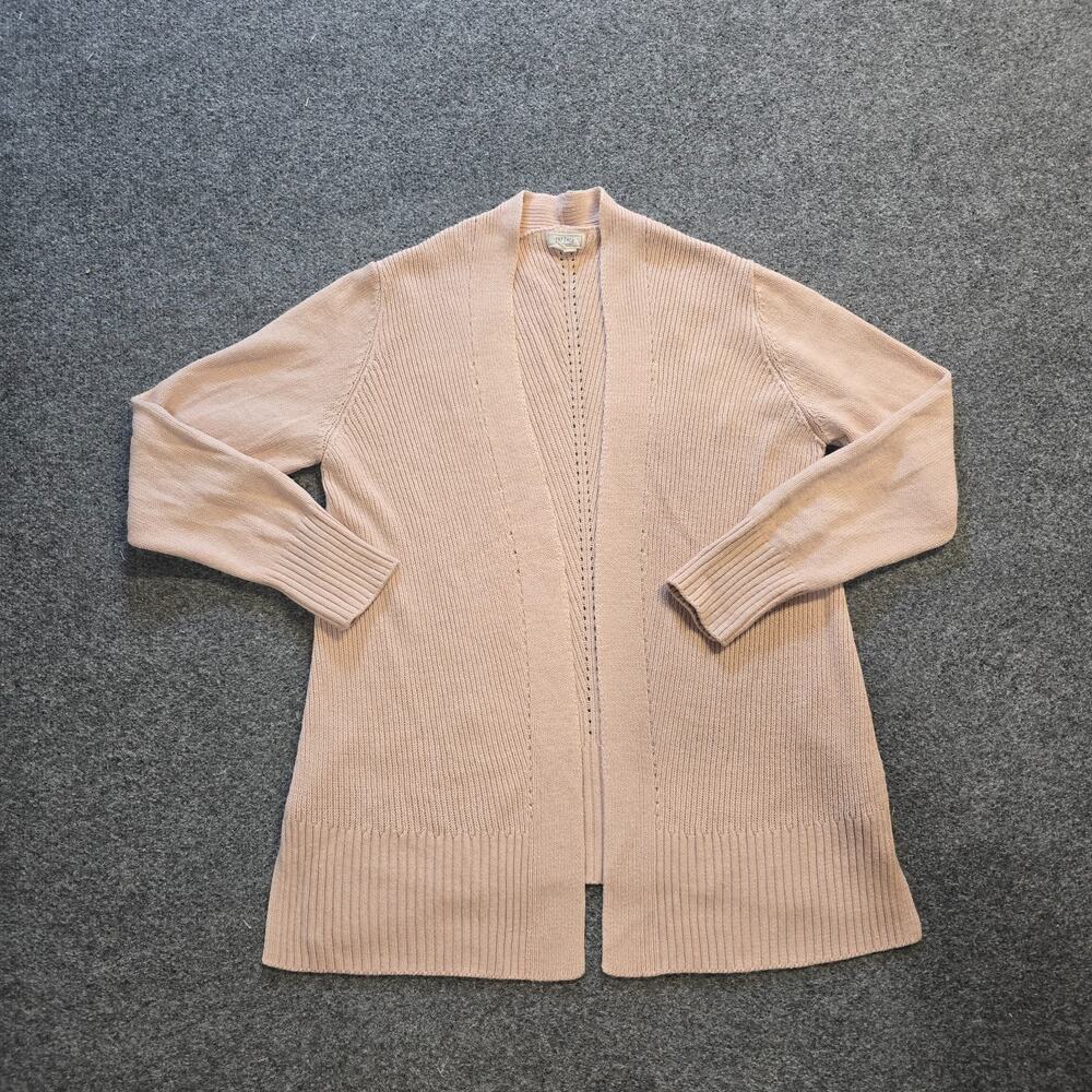 Fat Face Sweater Womens Size 10 Pink Ribbed Knit Open Front Long Capsule Casual